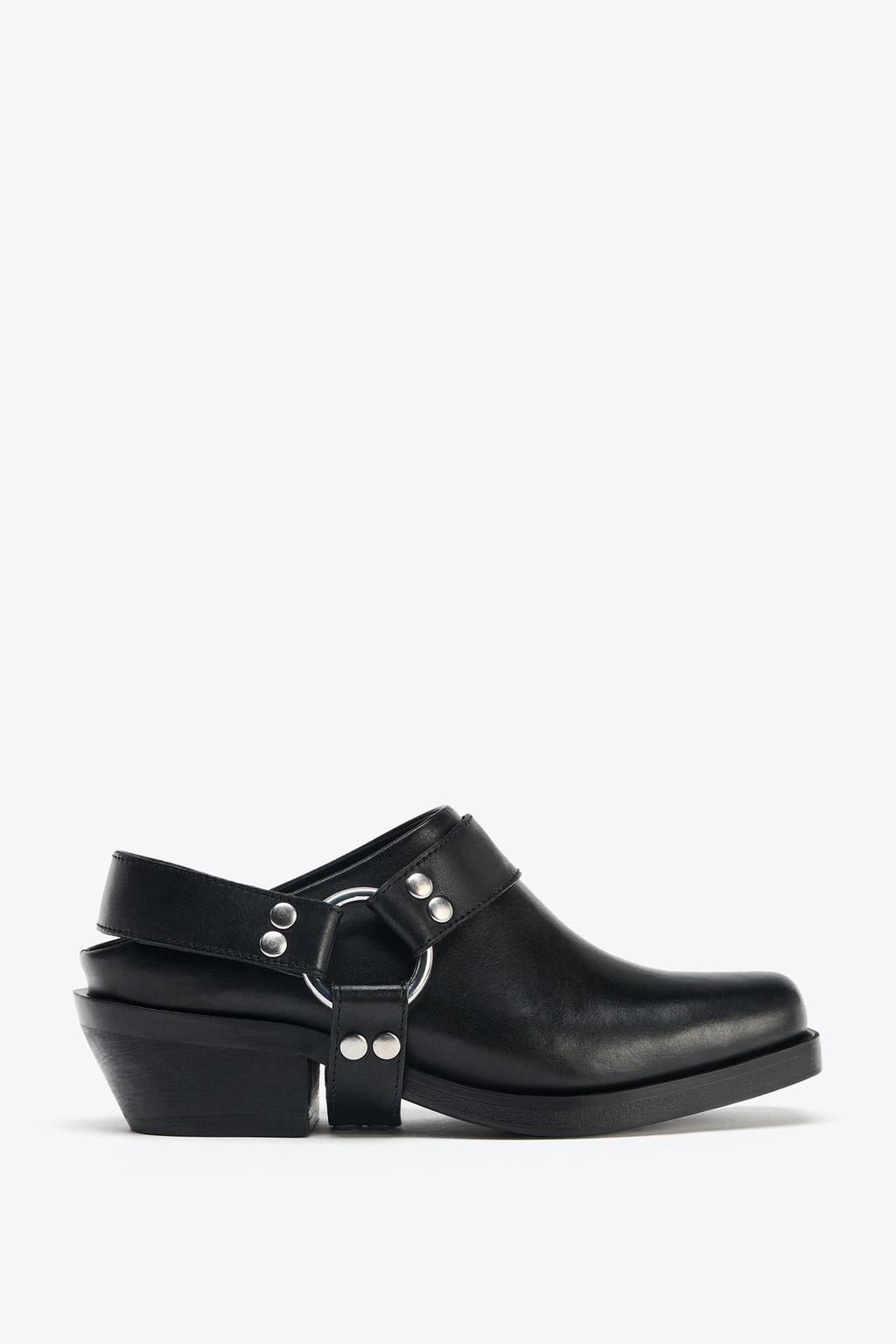 LEATHER BIKER CLOGS - Zara фото 3
