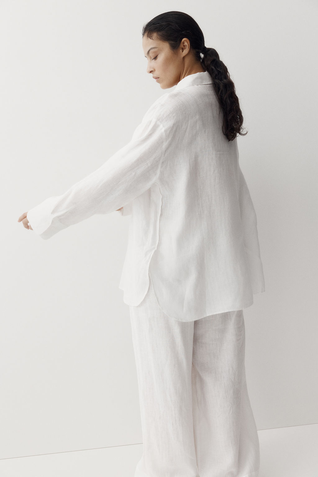 Camisa oversize de lino - H&m фото 7