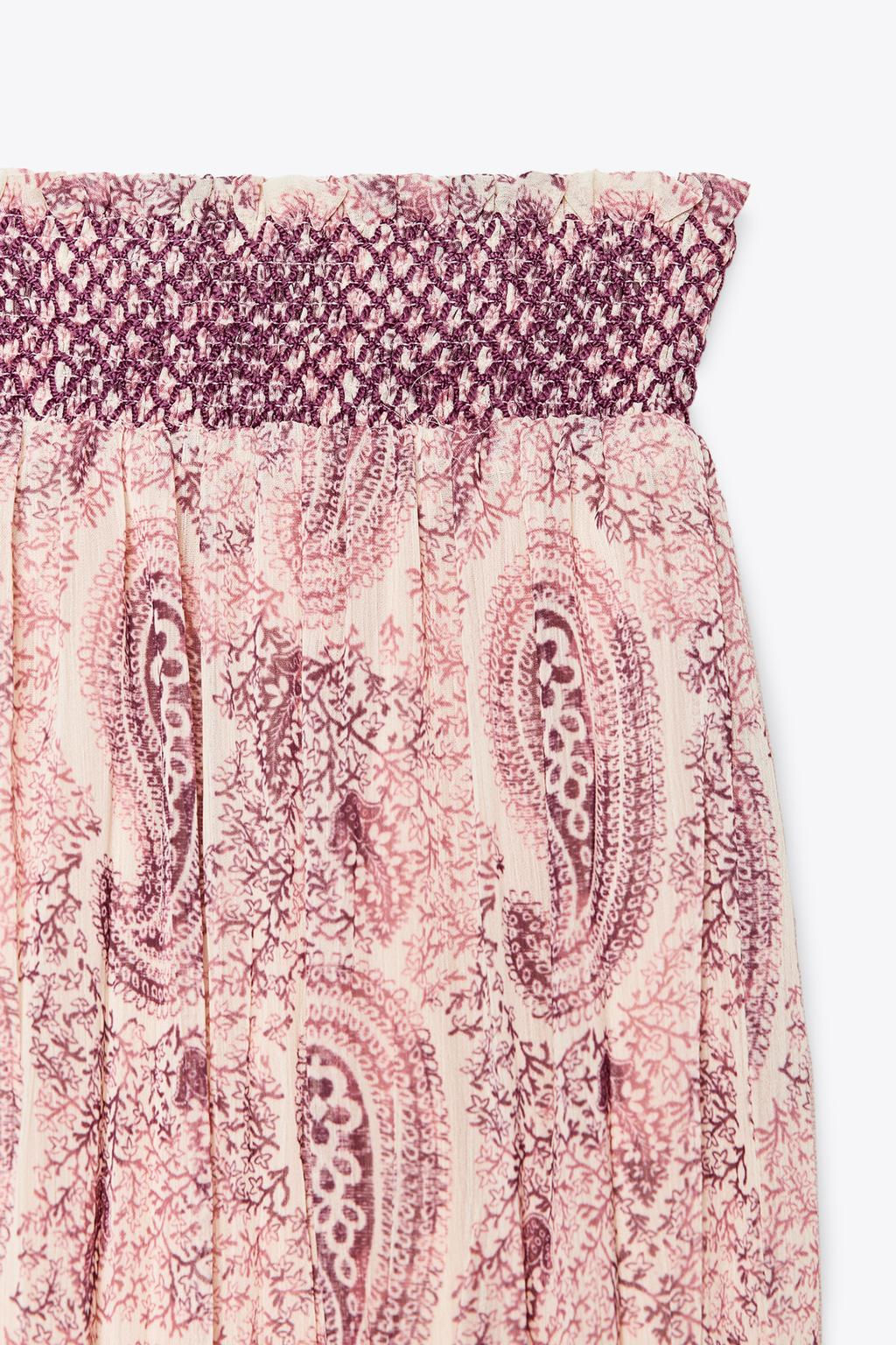 PRINTED MIDI SKIRT - Zara фото 8