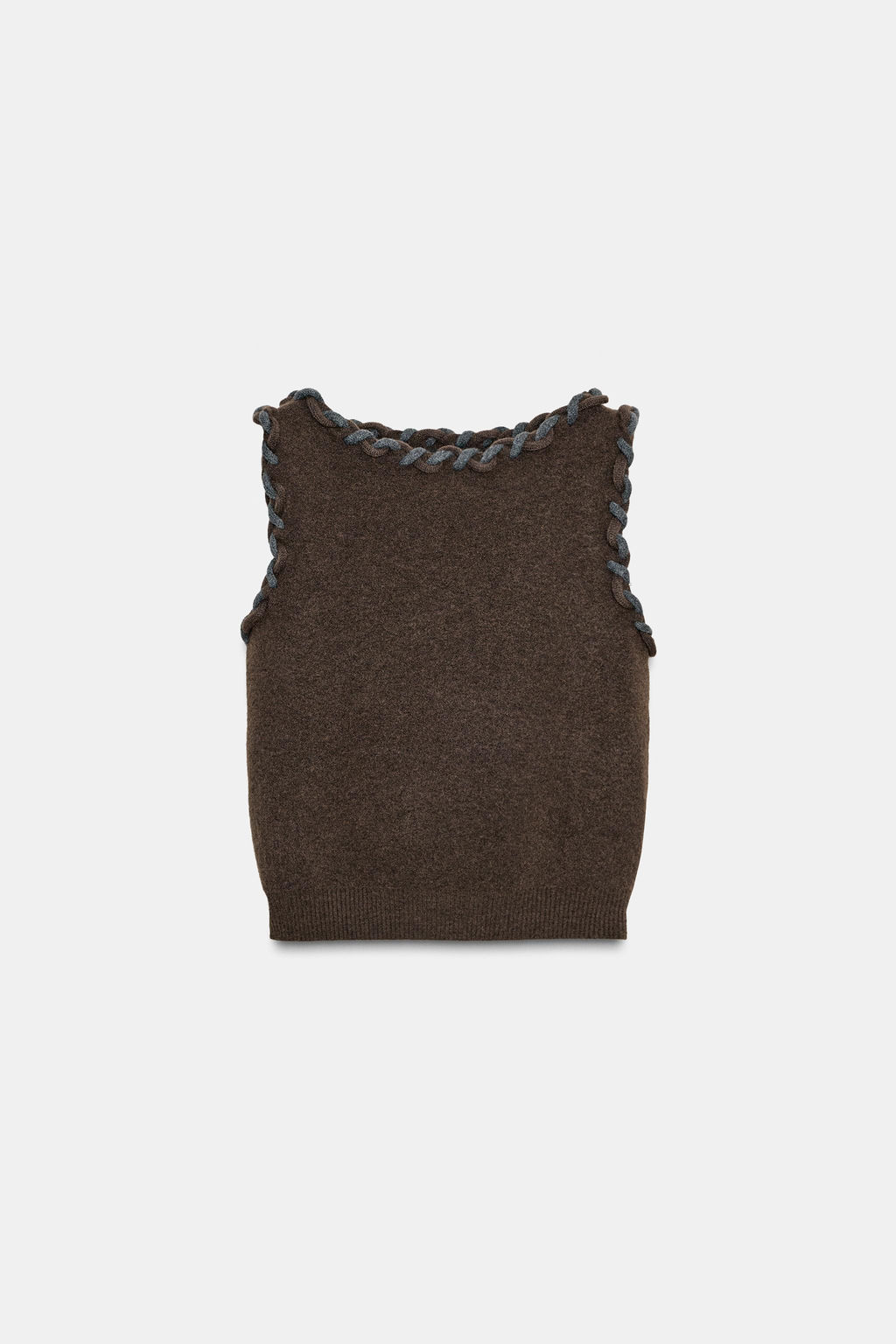 INTERWOVEN TRIM KNIT TOP - Zara фото 7