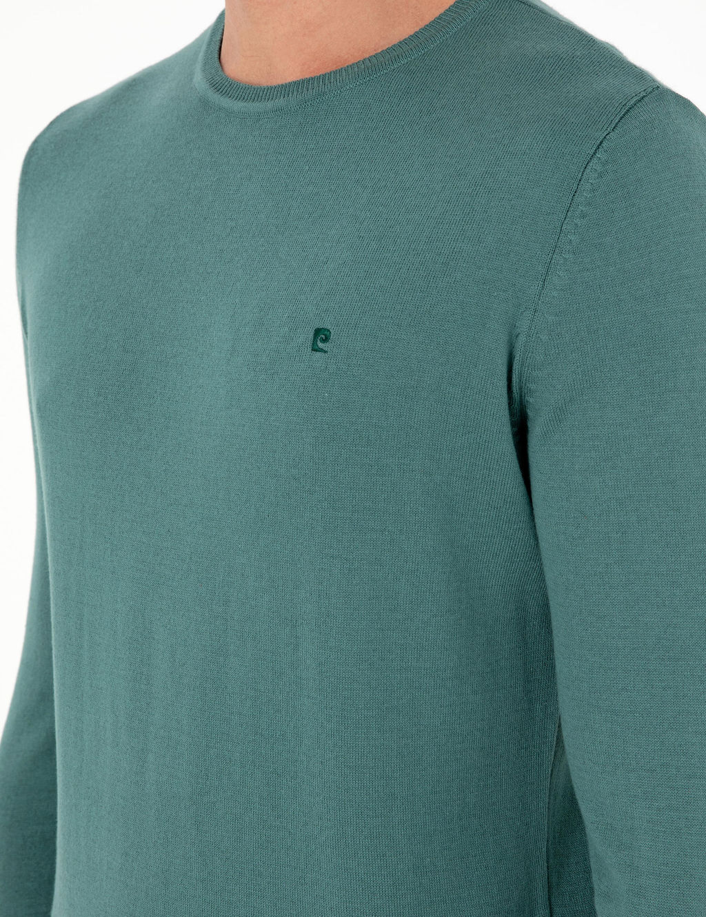 Ye_il Slim Fit Bisiklet Yaka Basic Triko Kazak - Pierre cardin фото 7