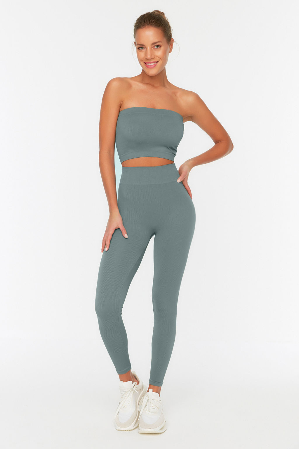 TRENDYOLMILLA Siyah Seamless/Dikissiz Tam Boy Orme Spor Tayt TWOAW20TA0071  фото 45