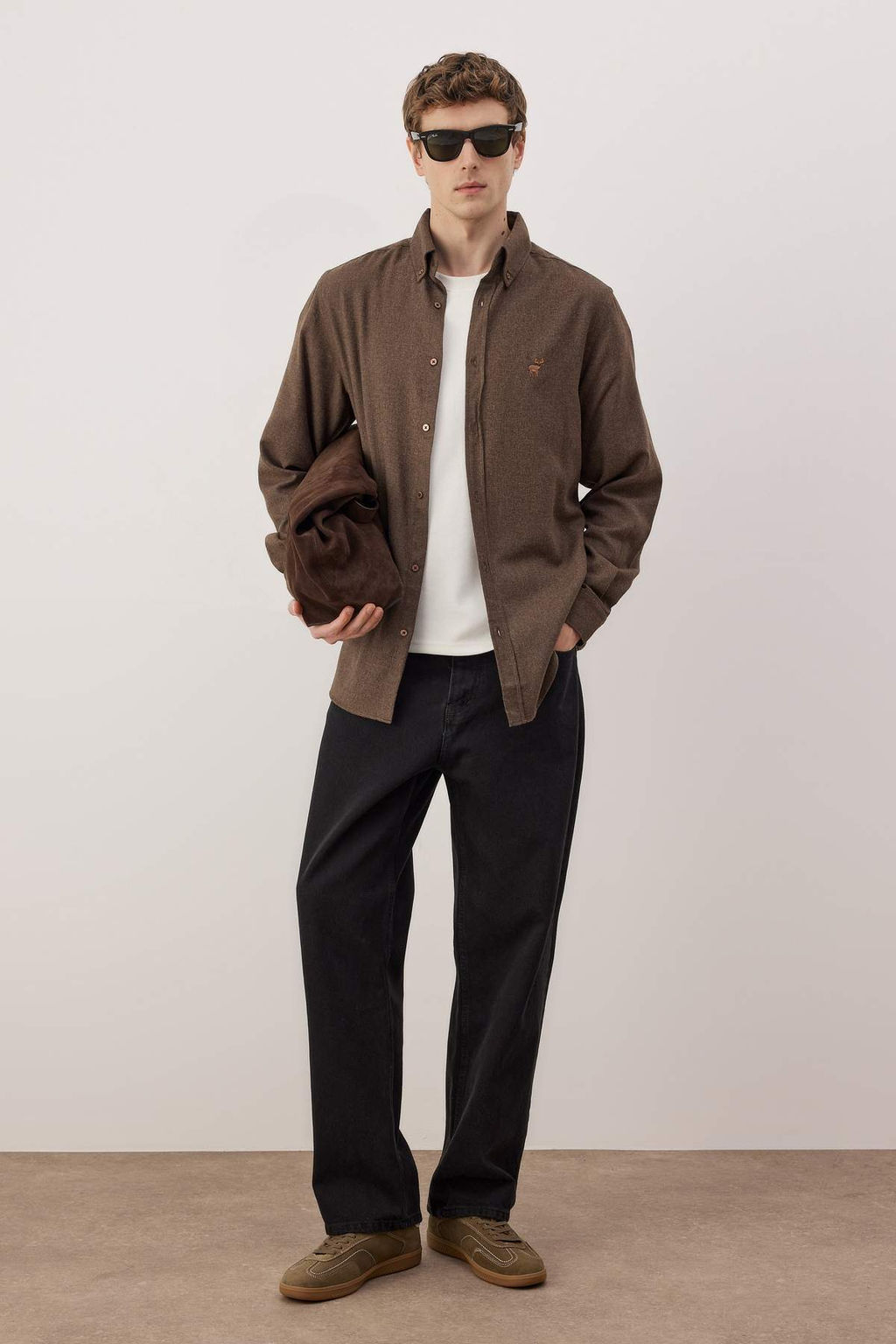 Lacivert Regular Erkek Flanel Nak?sl? Gomlek TMNAW26GO00010 - Trendyolmilla фото 11