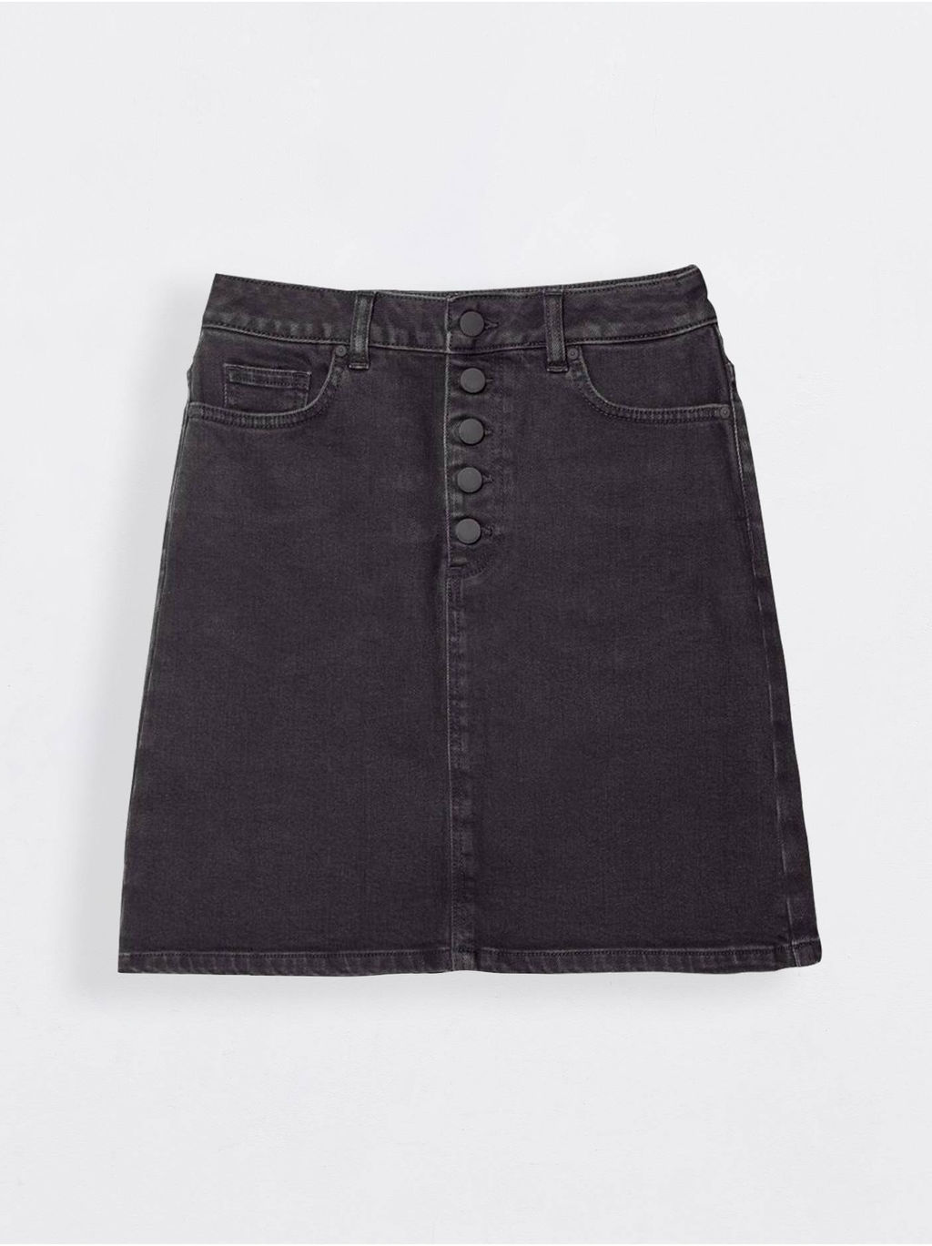 CONTE Джинсовая юбка А-силуэта на пуговицах CON-304 washed black