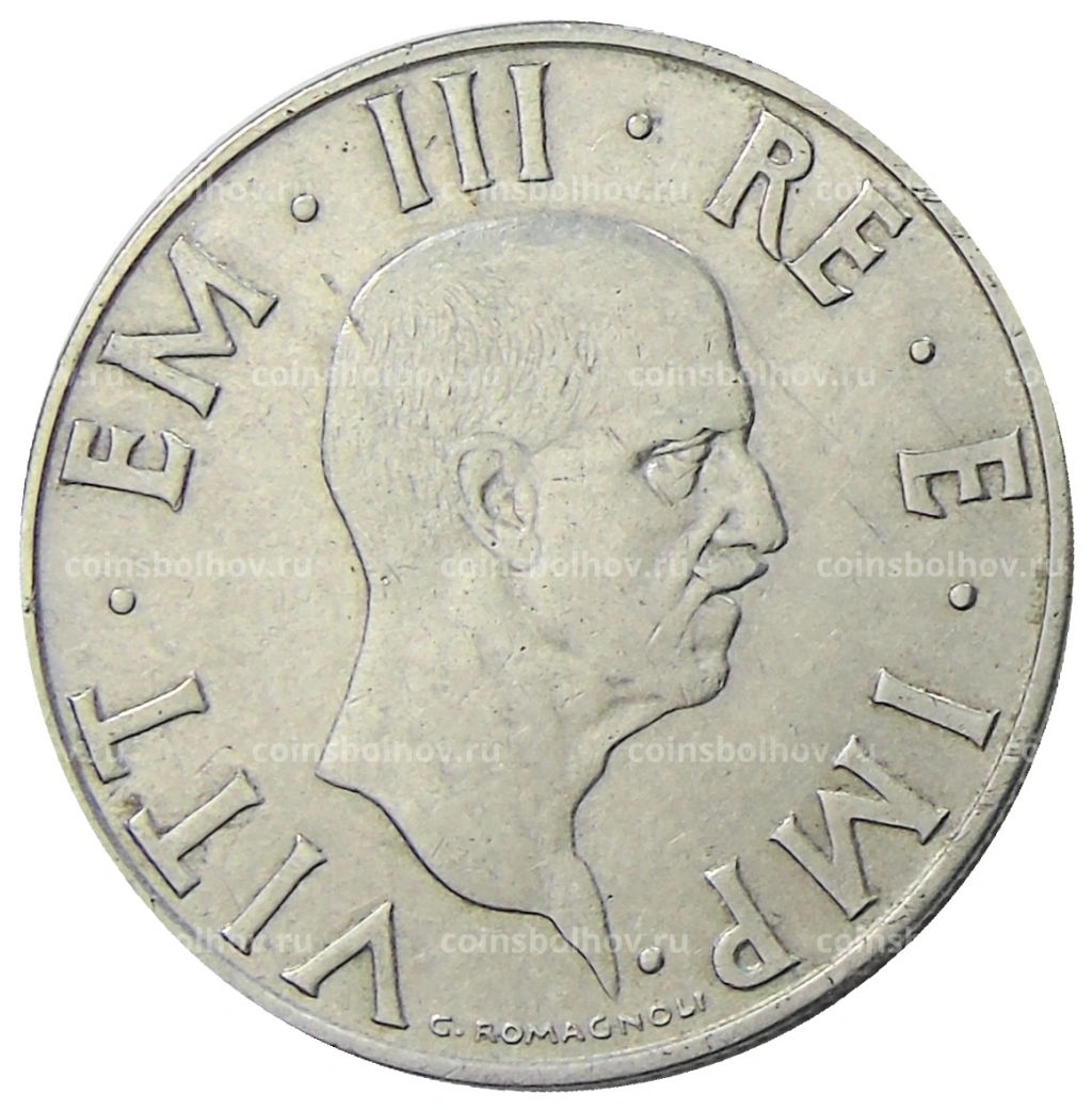 Монета 2 лиры 1939 года Италия