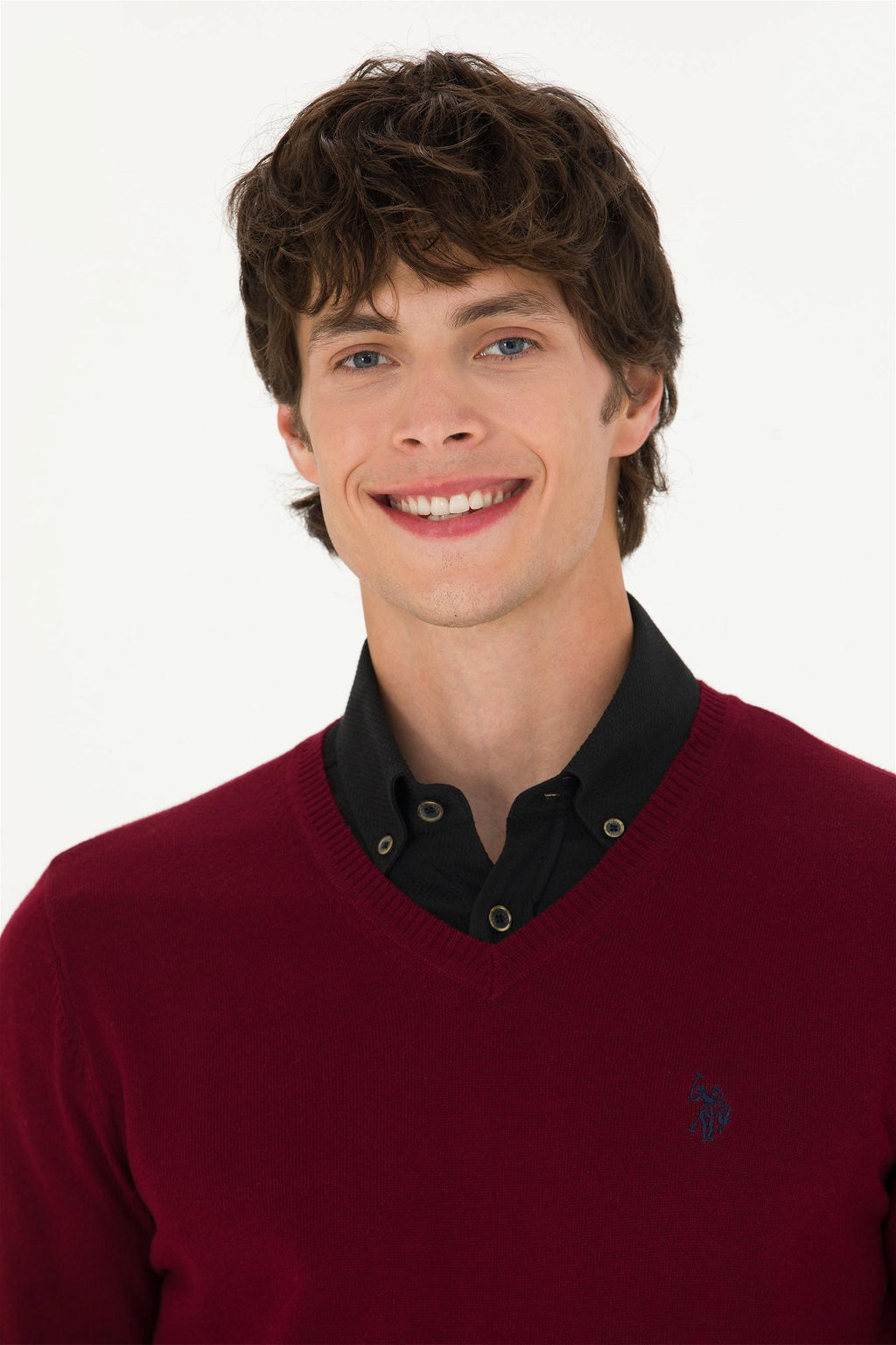 U. S. Polo Assn Мужской бордово-красный базовый свитер - U.s. polo assn фото 9