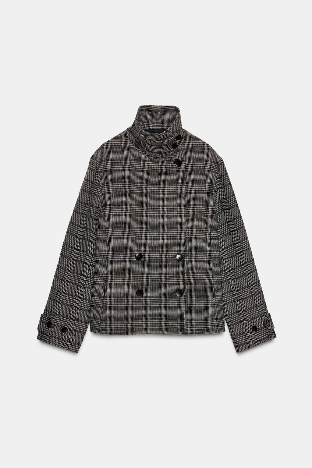 CHECKED DOUBLE-BREASTED JACKET - Zara фото 8