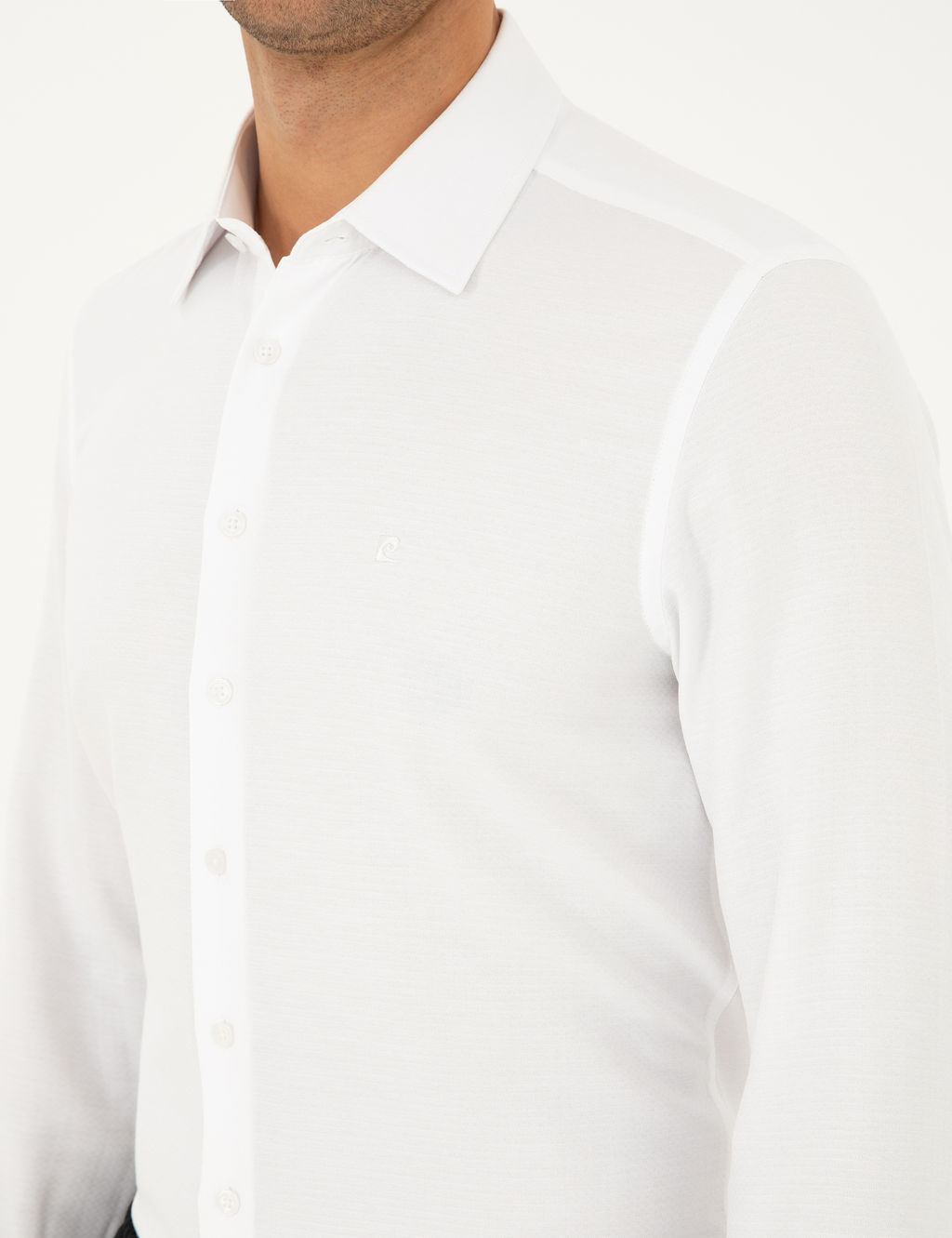 Beyaz Arm_rl_ Slim Fit Uzun Kollu G_mlek