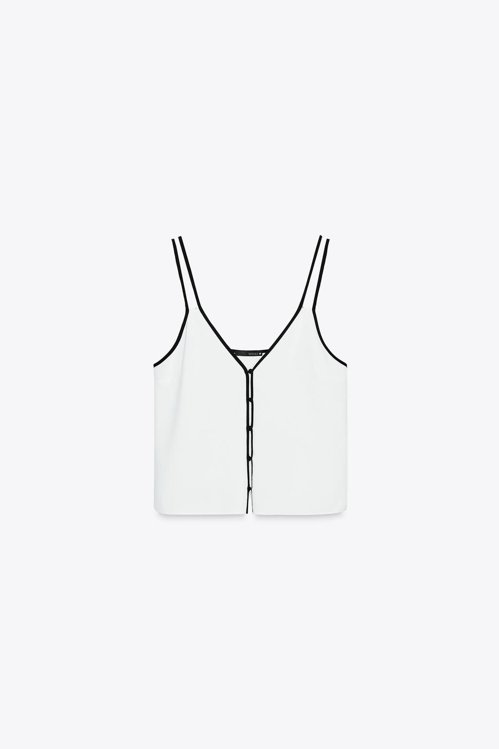 CONTRAST TRIM CAMISOLE TOP - Zara фото 9