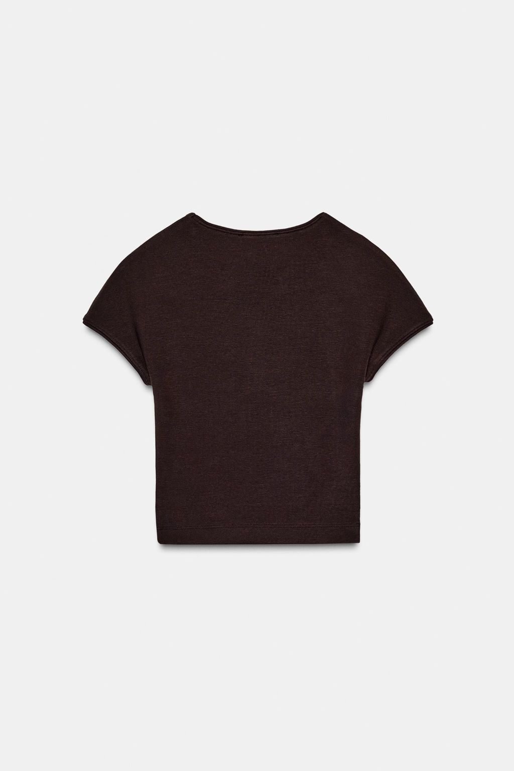 CAMISETA CROPPED MANGA CORTA / Marr?n - Zara фото 4