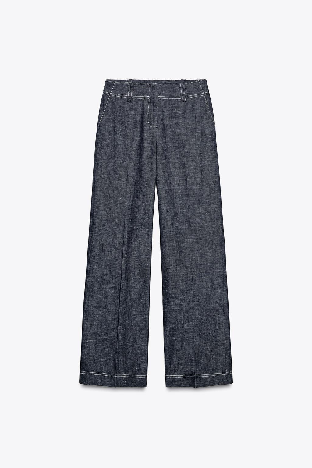 CONTRAST TOPSTITCHING TROUSERS - Zara фото 4