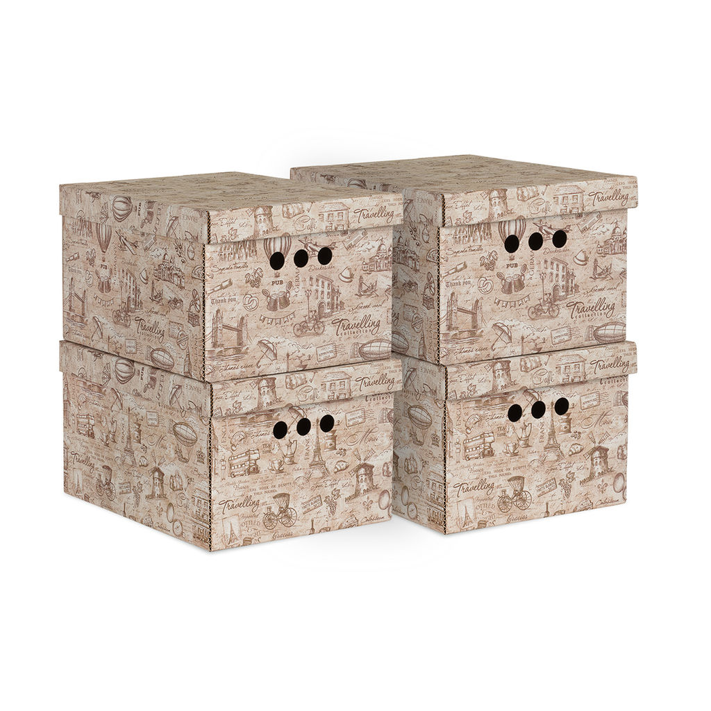 VAL TC-BCTN-4S Короб картонный, складной, малый, 25*33*18.5 см, набор 4 шт., TRAVELLING, шт