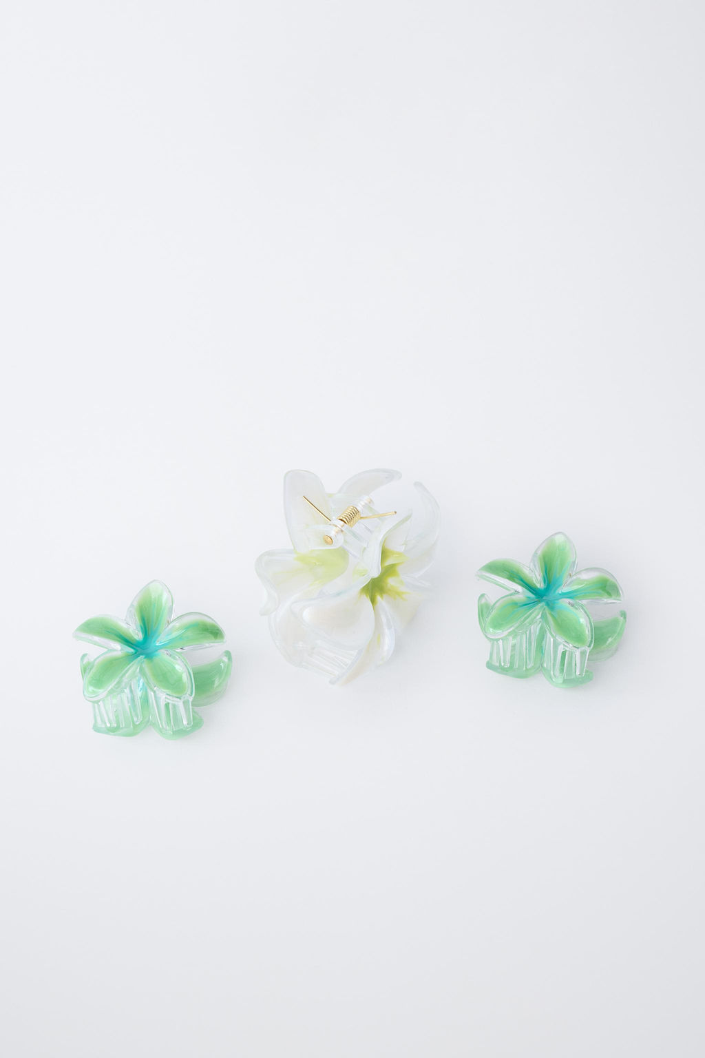 PACK TRES PINZAS FLORES HIBISCUS / Verde - Zara фото 3