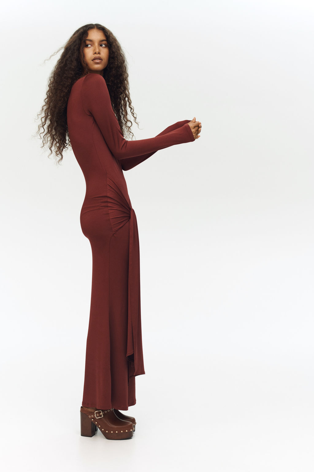 Tie-detail jersey dress - H&m фото 8