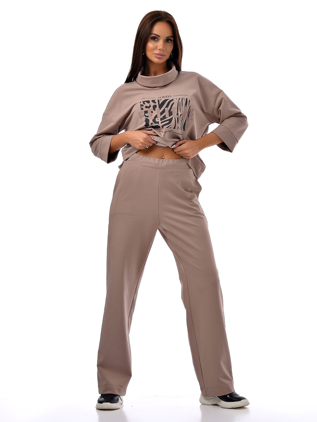 брюки  из футера 2х нитка пенье (хлопок с лайкрой) - А+б коллекция фото 3