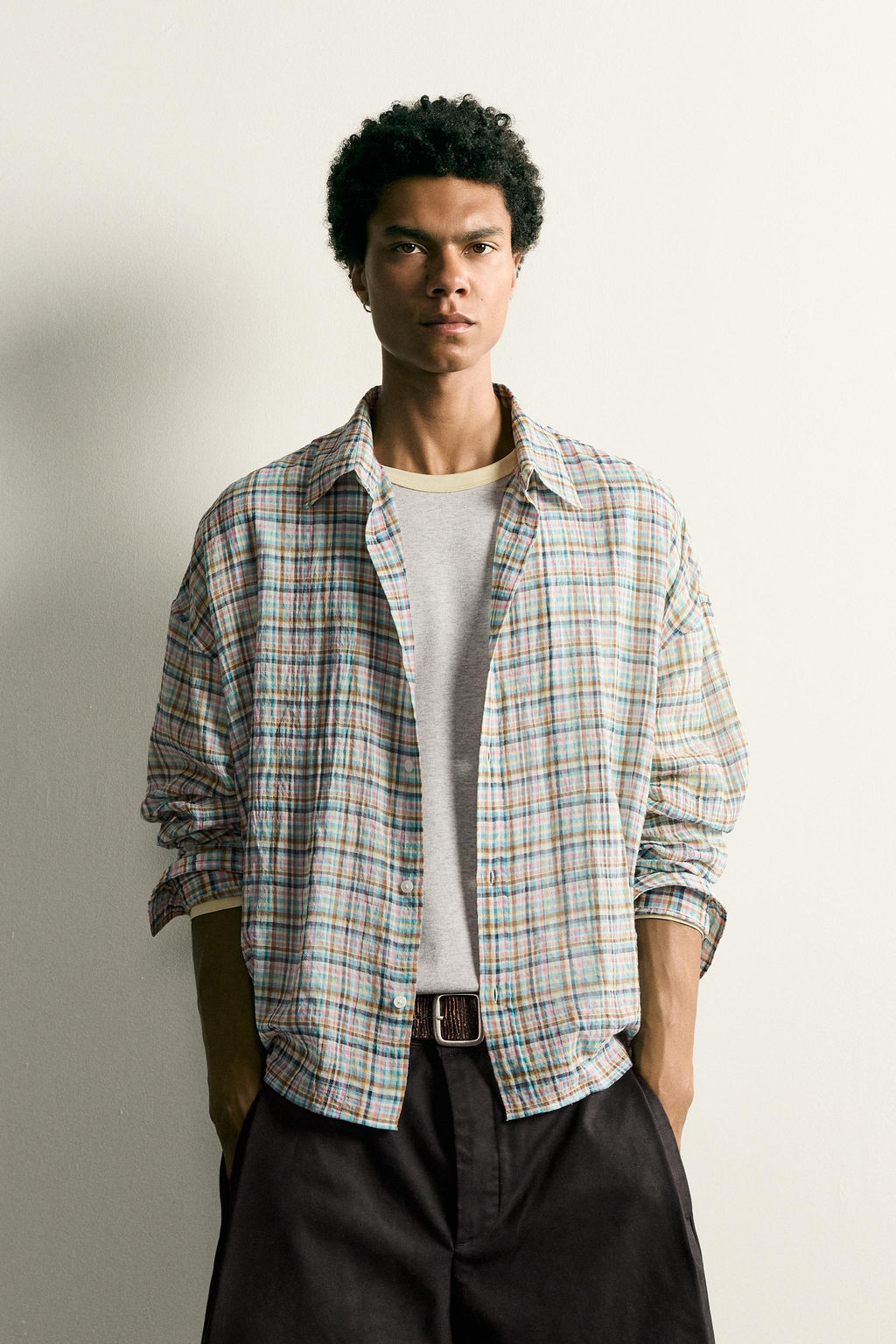 CAMISA RELAXED FIT CUADROS / Multicolor - Zara фото 2