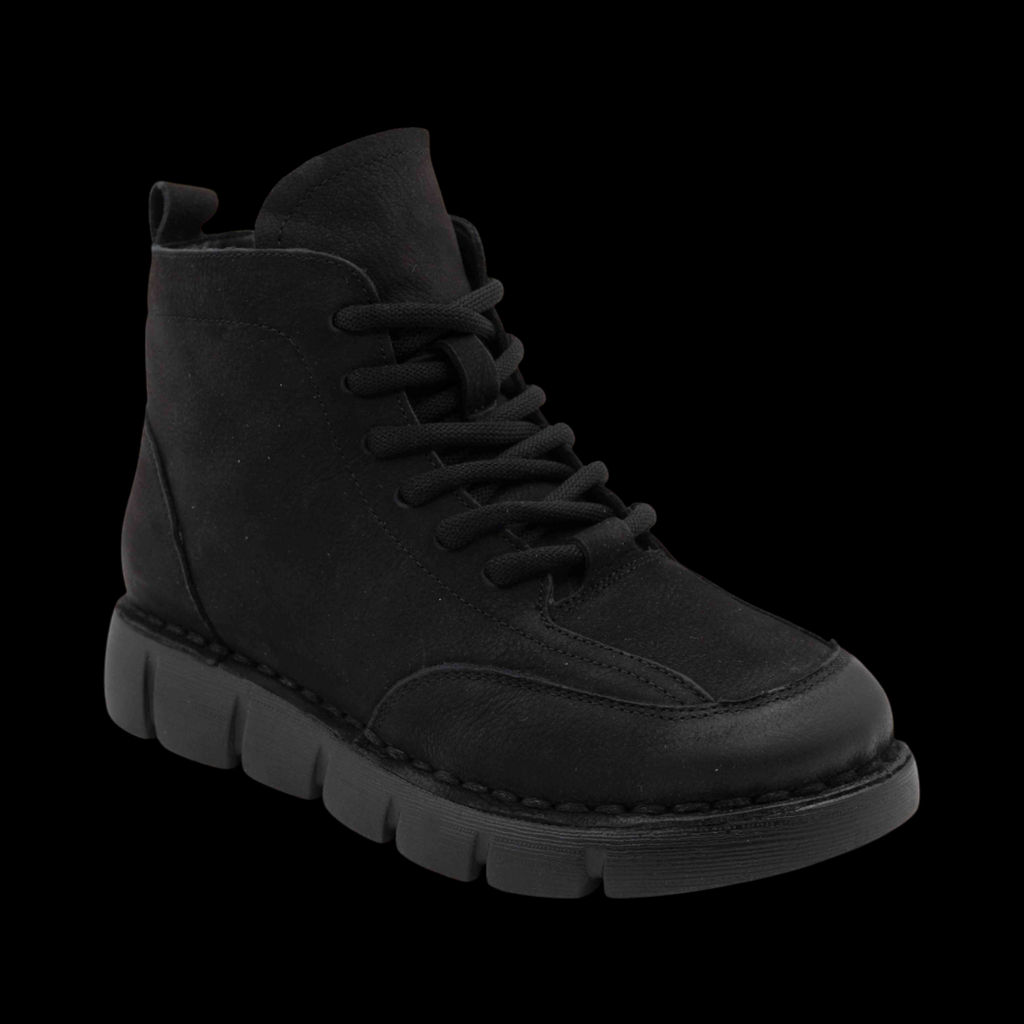 Ботинки из натуральной кожи SE10-1 черные