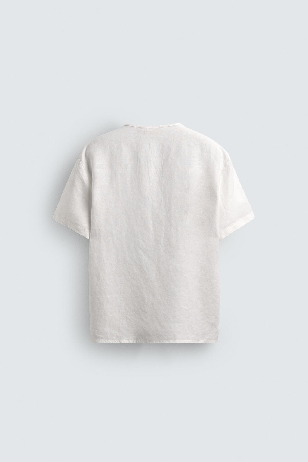 CAMISA CUELLO PANADERO MANGA CORTA 100% C??AMO / Blanco - Zara фото 8