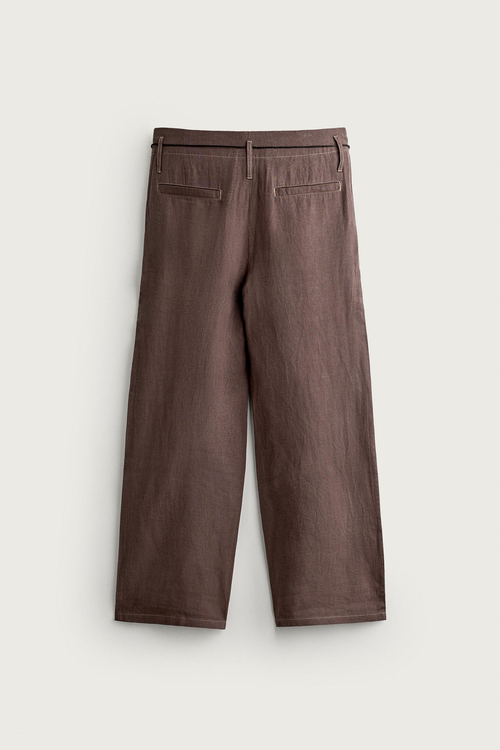 PANTAL?N RELAXED FIT 100% LINO / Marr?n - Zara фото 7