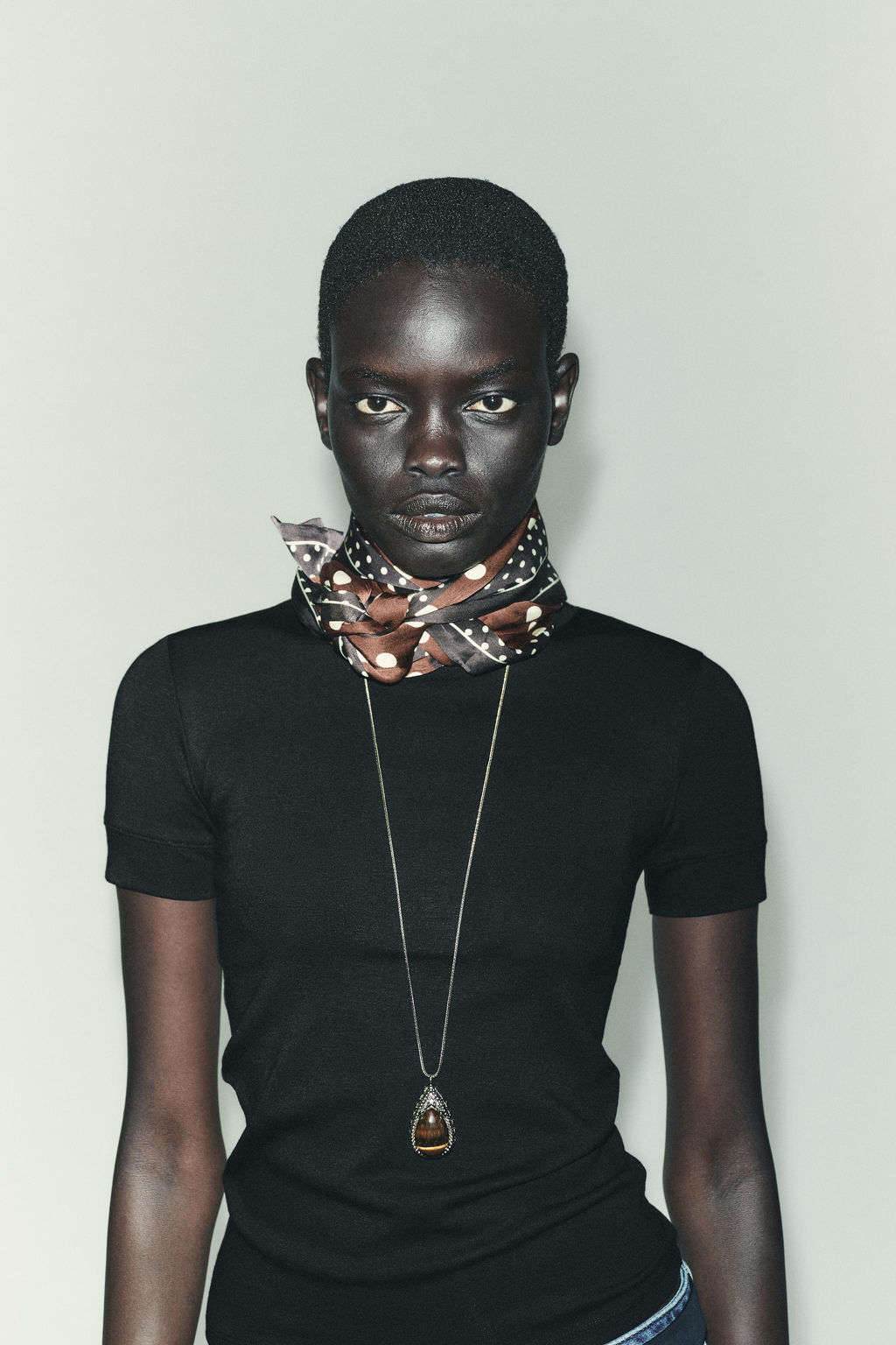 POLKA DOT PRINT SATIN SCARF - Zara фото 2