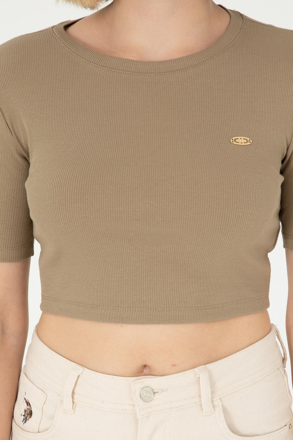 Женская футболка цвета хаки Неожиданная скидка в корзине - U.s. polo assn фото 6