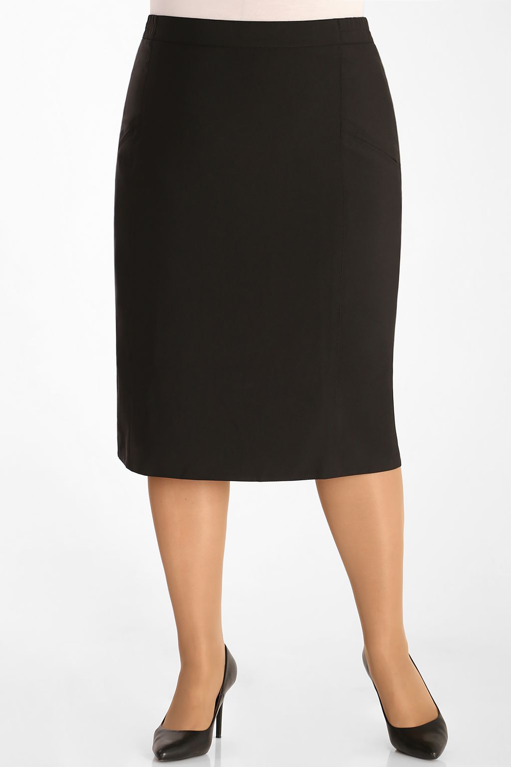 Юбка женская черная больших размеров ниже колена - Almond фото 6