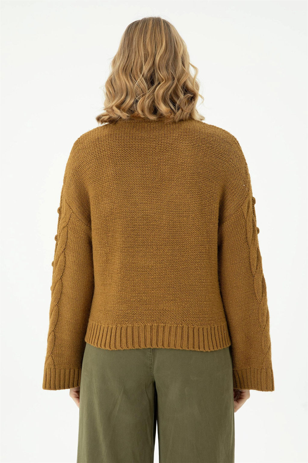 Женский легкий свитер с водолазкой цвета хаки - U.s. polo assn фото 5