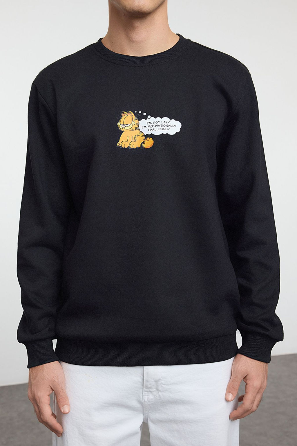 TRENDYOL MAN Gri Erkek Garfield Orijinal Lisansl? Regular/Normal Kesim Bisiklet Yaka Sweatshirt TMNAW21SW0569 - Trendyolmilla фото 3