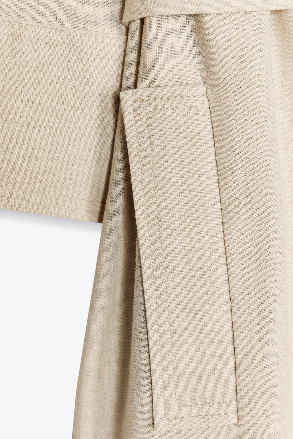 BELTED LINEN MINI DRESS