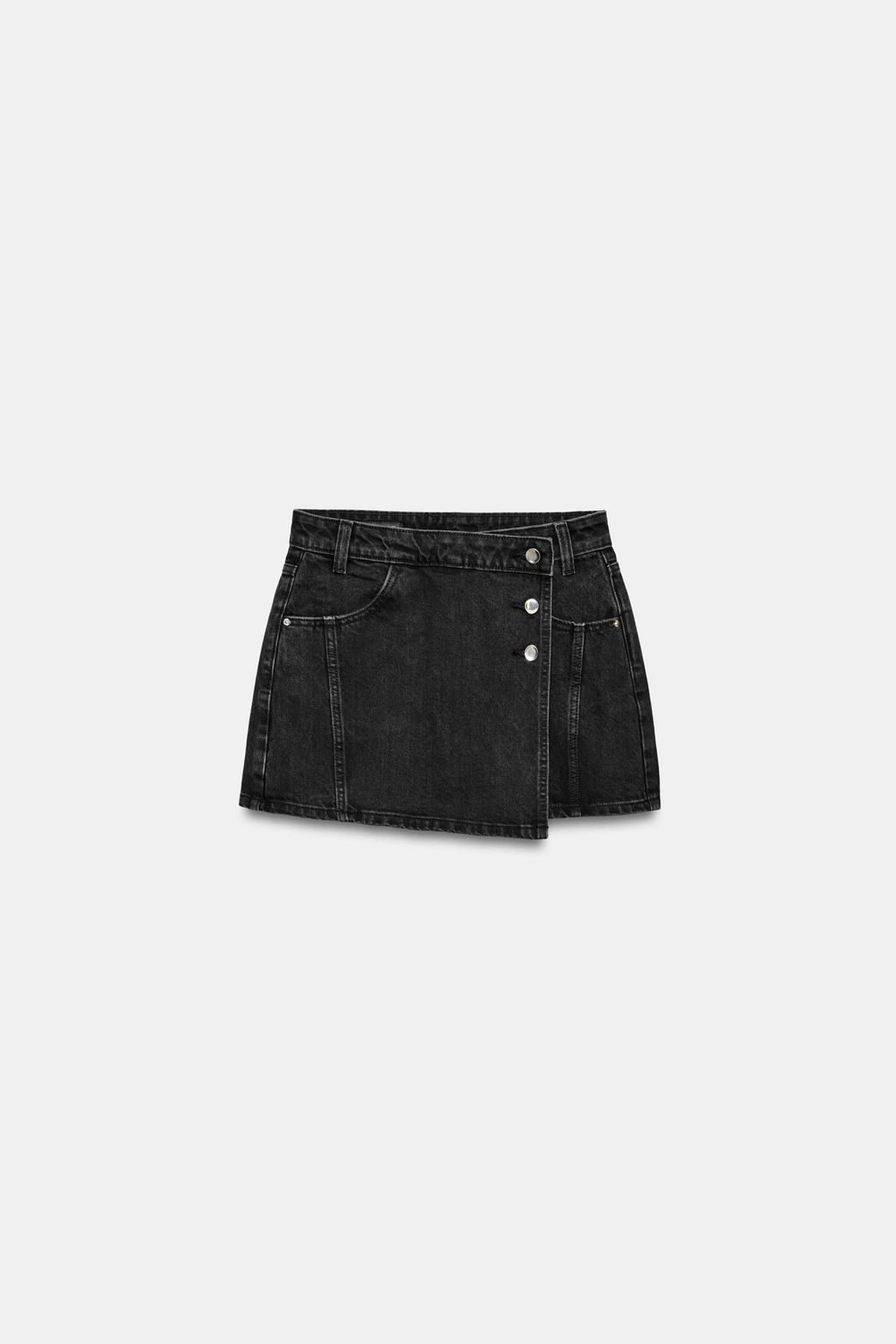 FALDA PANTAL?N Z1975 DENIM CRUZADA / Negro - Zara фото 6