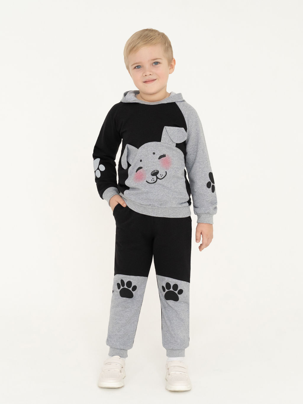 Костюм детский черныймеланж собака