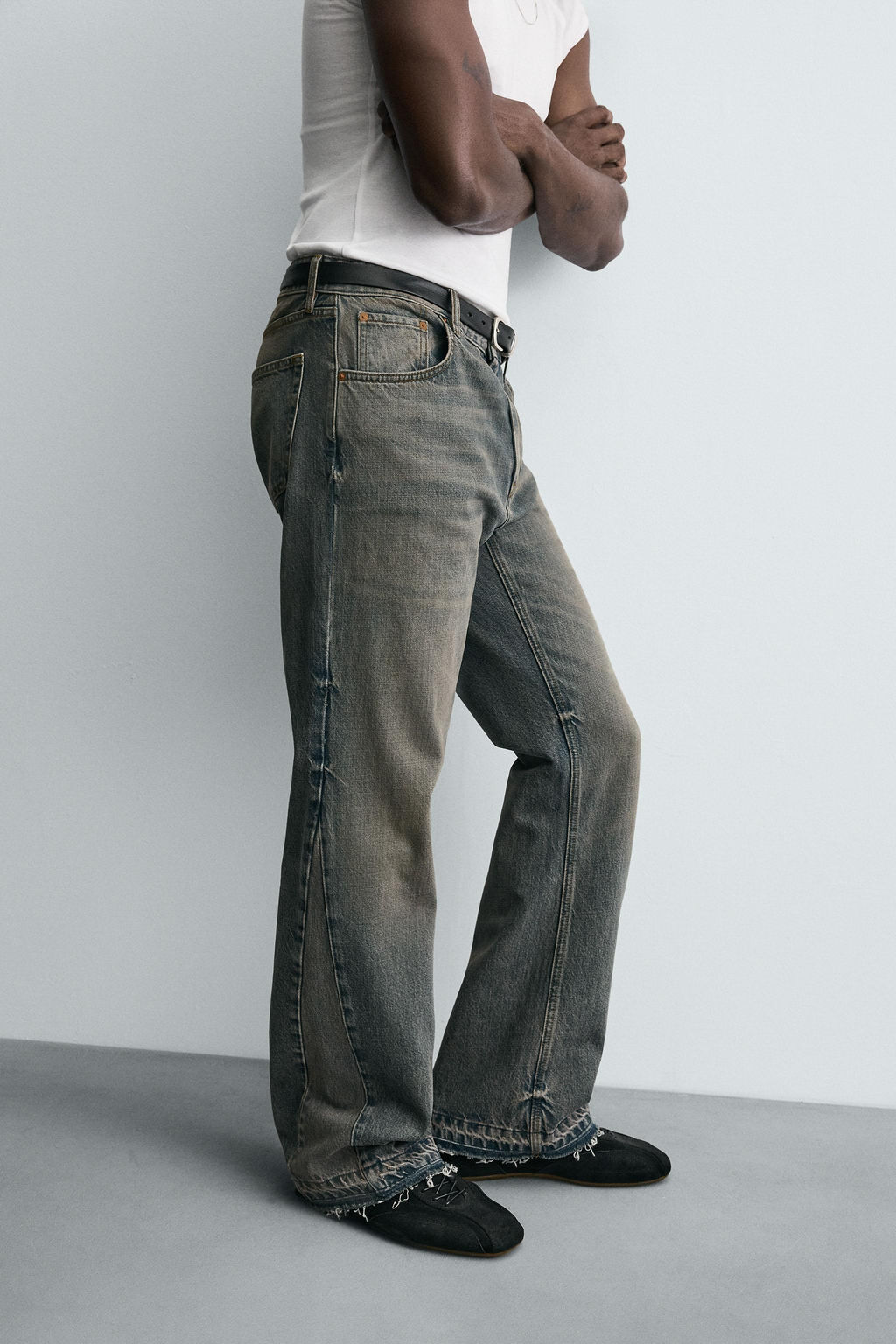JEANS FLARE FIT / Azul / Verde - Zara фото 5