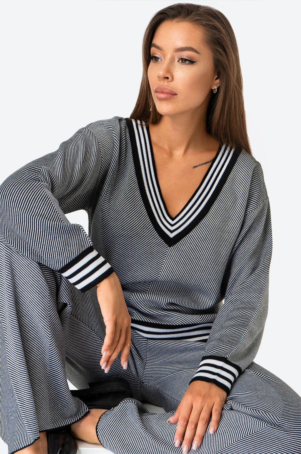 Женский вязаный костюм с брюками Happyfox