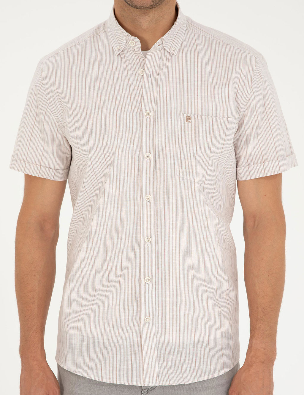 Haki Regular Fit K_sa Kollu G_mlek - Pierre cardin фото 6