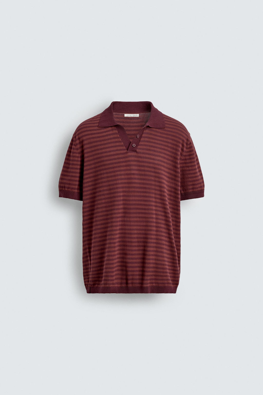 POLO PUNTO JACQUARD RAYAS / Granate - Zara фото 6