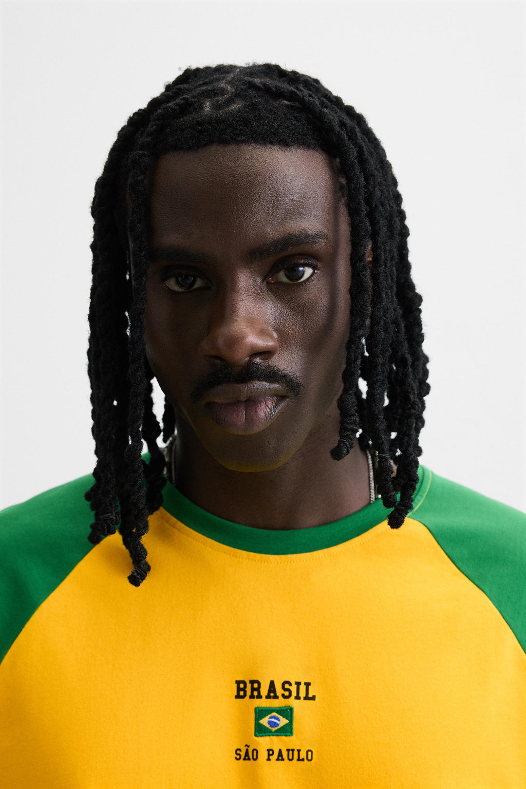 EMBROIDERED COLOUR BLOCK T-SHIRT - Zara фото 6