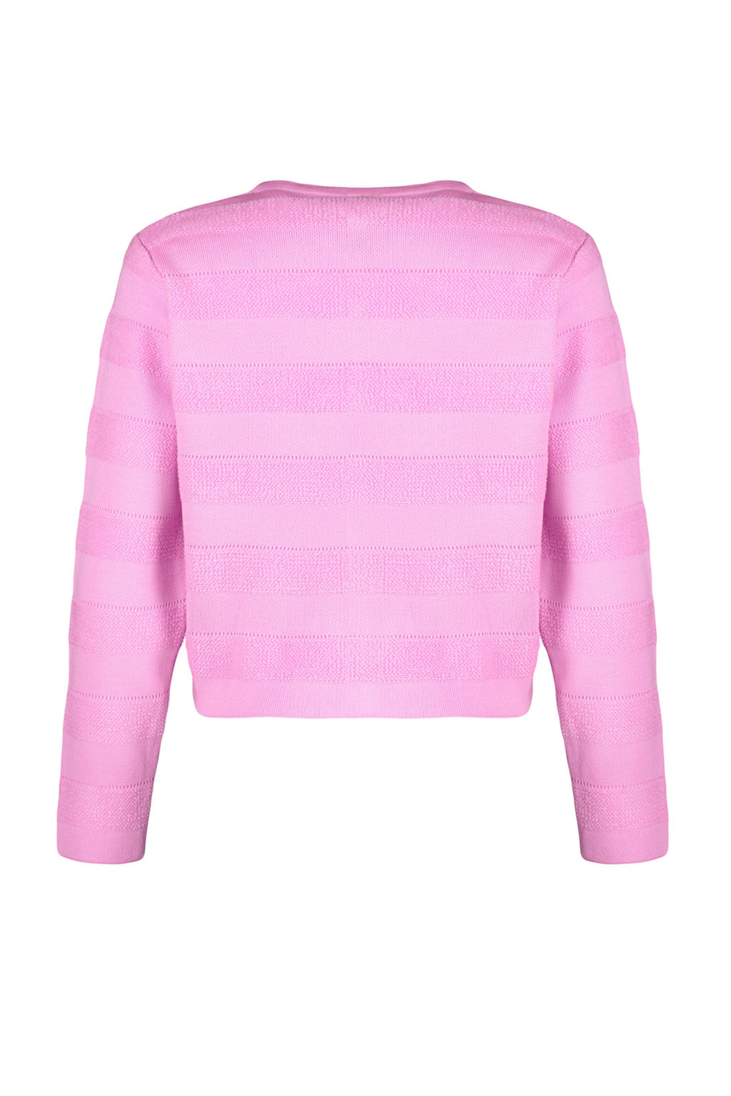 Pembe Bisiklet Yaka Ceket Gorunumlu Triko H?rka TWOAW24HI00337