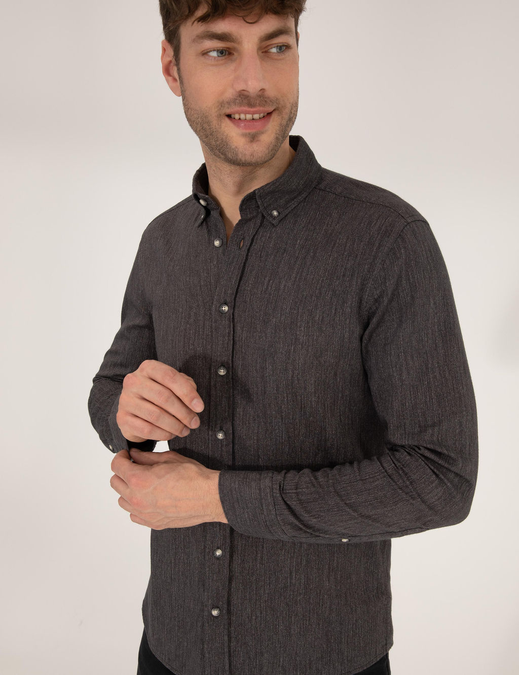 Siyah Slim Fit Uzun Kollu G_mlek - Pierre cardin фото 2