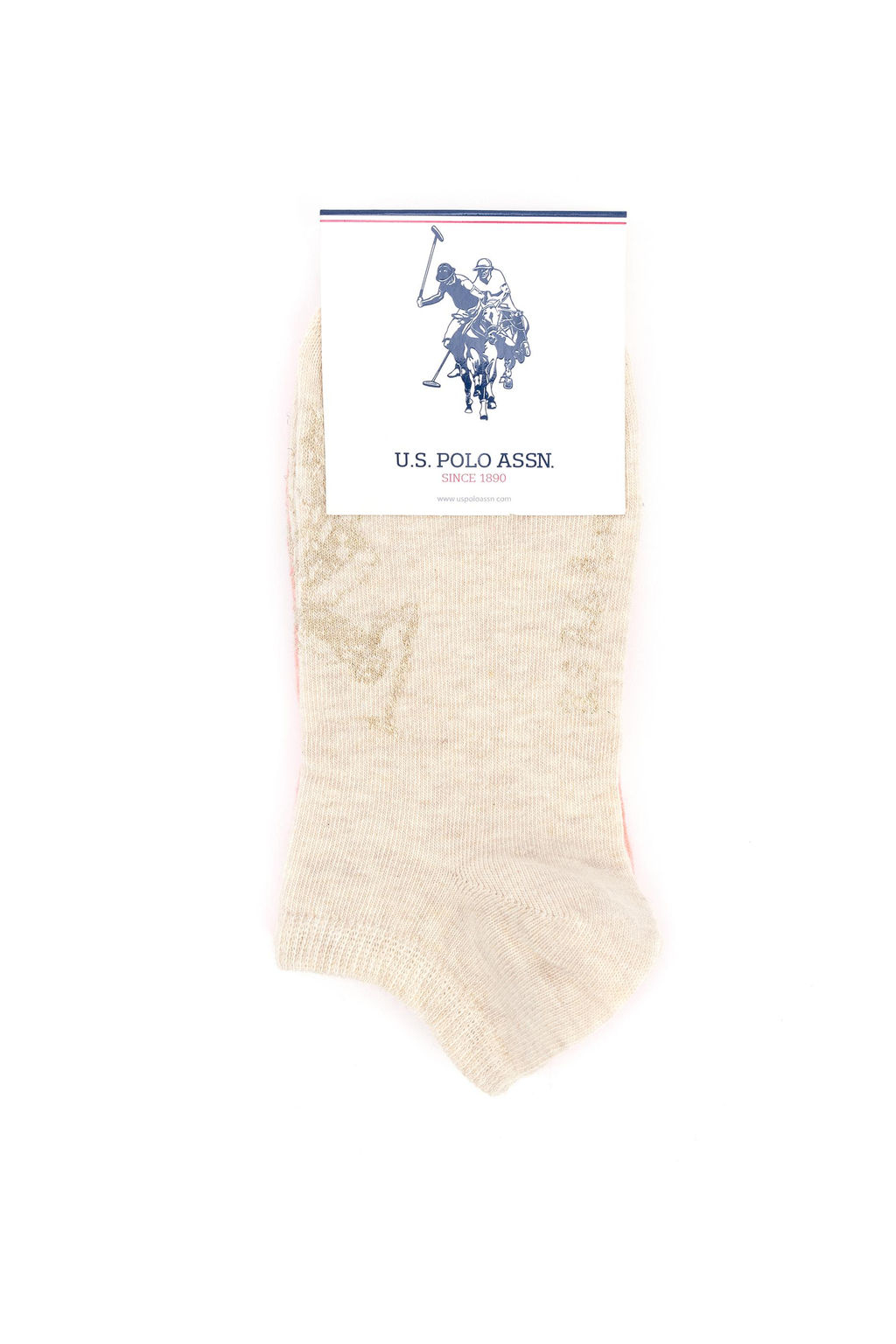 Женские носки бежевого меланжа Неожиданная скидка в корзине - U.s. polo assn фото 4