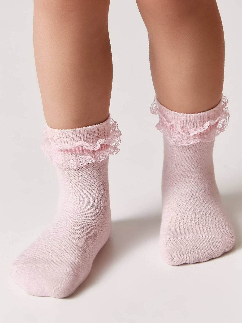 Цена за 2 пары Conte-kids TIP-TOP (с кружевной лентой) св.розовый