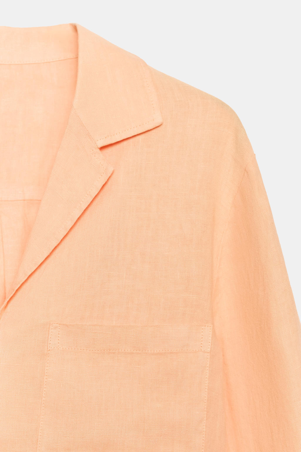 CAMISA LINO 100% BOLSILLO ZW COLLECTION / Mandarina - Zara фото 9