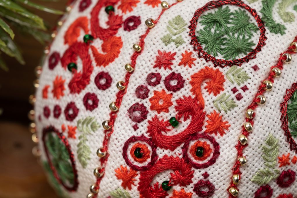 Набор для вышивания PANNA IG-7387 Новогодняя игрушка. Рождественские узоры 8.5 х 8.5 см