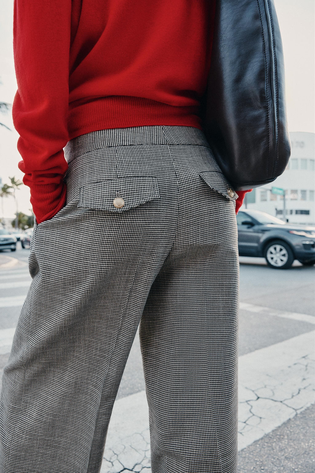 WIDE-LEG HOUNDSTOOTH TROUSERS - Zara фото 21