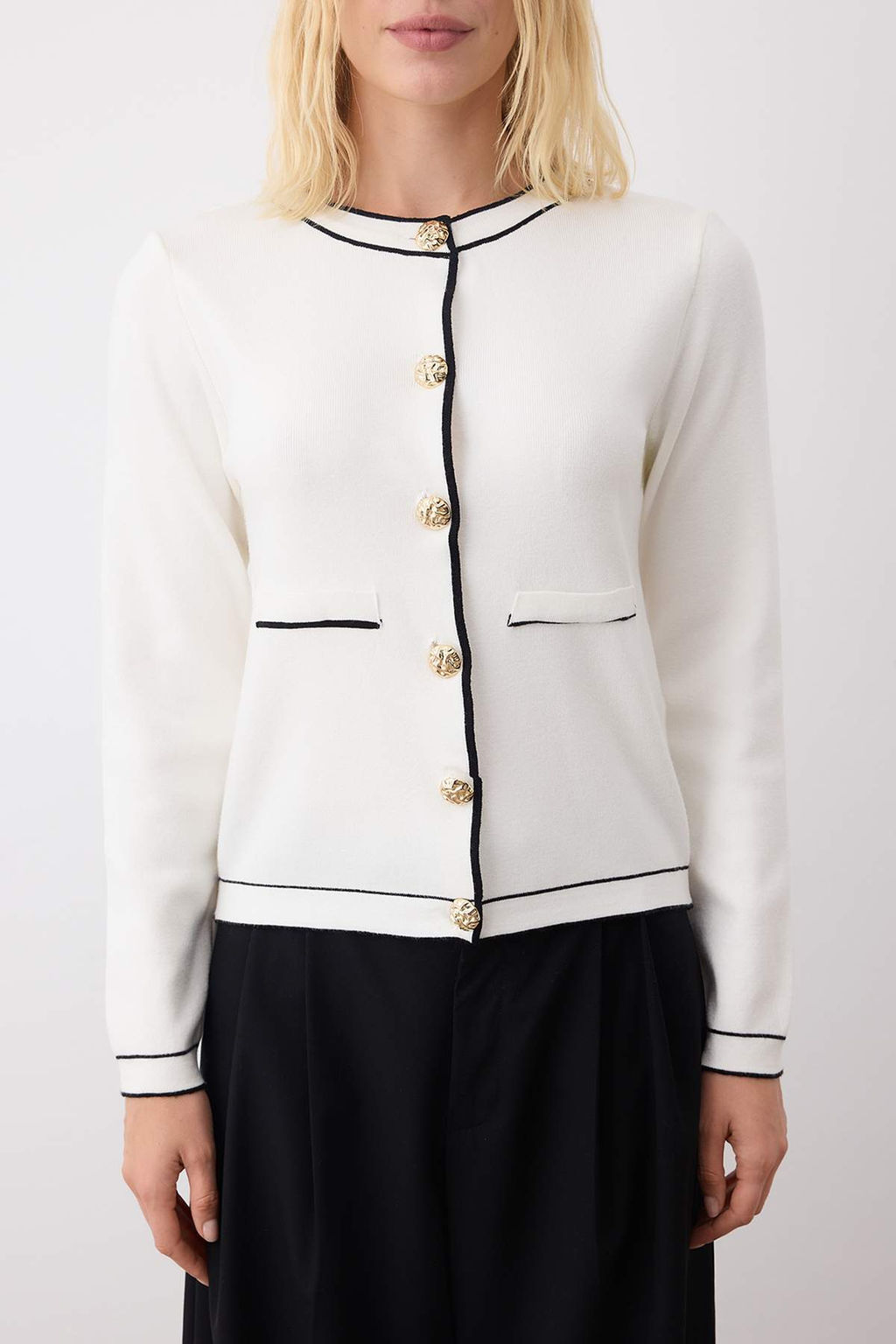 Ekru Premium Iplik/Ozel Iplik Dugme Aksesuarl? Triko H?rka TWOAW26HI00208 - Trendyolmilla фото 3