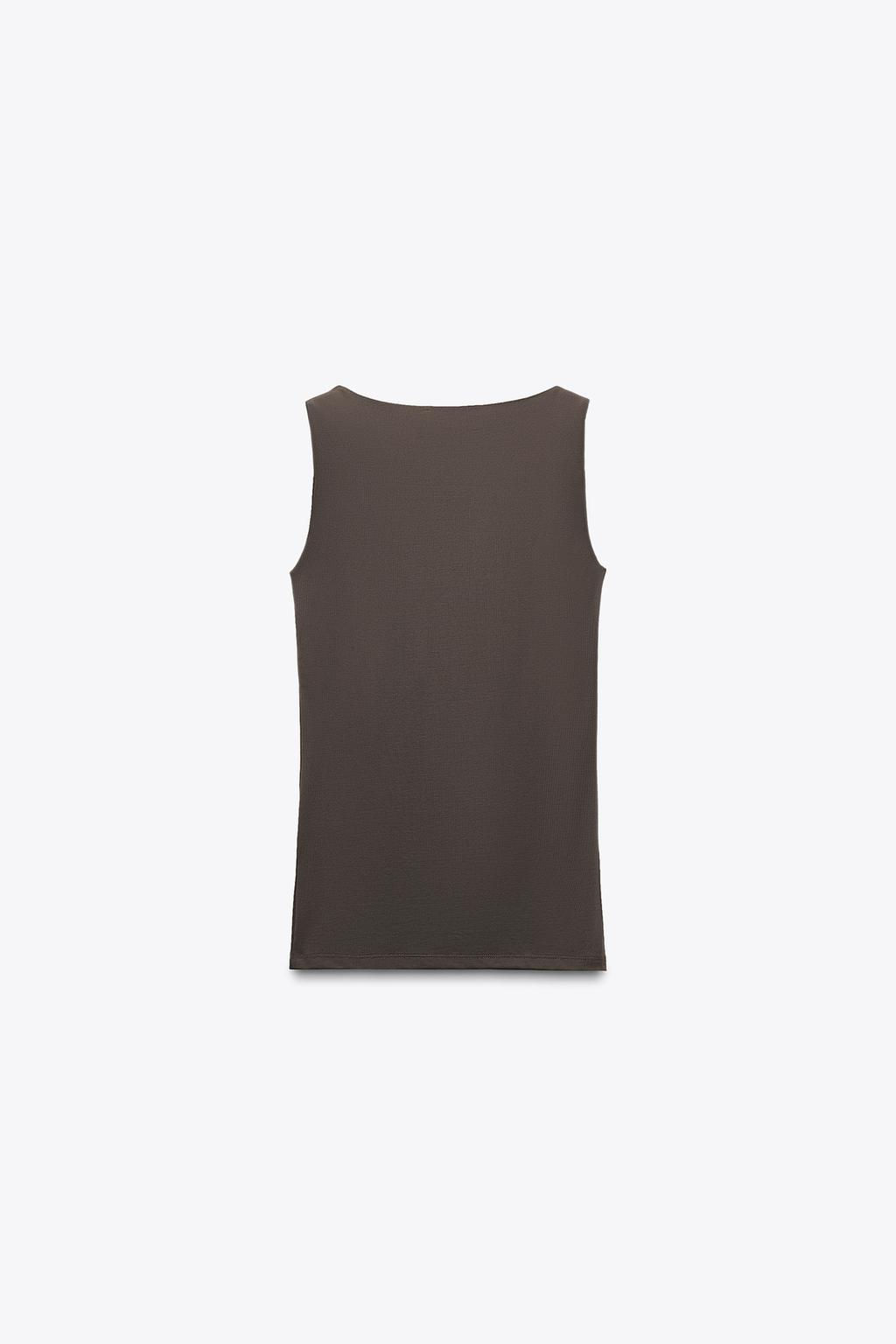 POLYAMIDE TOP WITH WIDE STRAPS - Zara фото 5