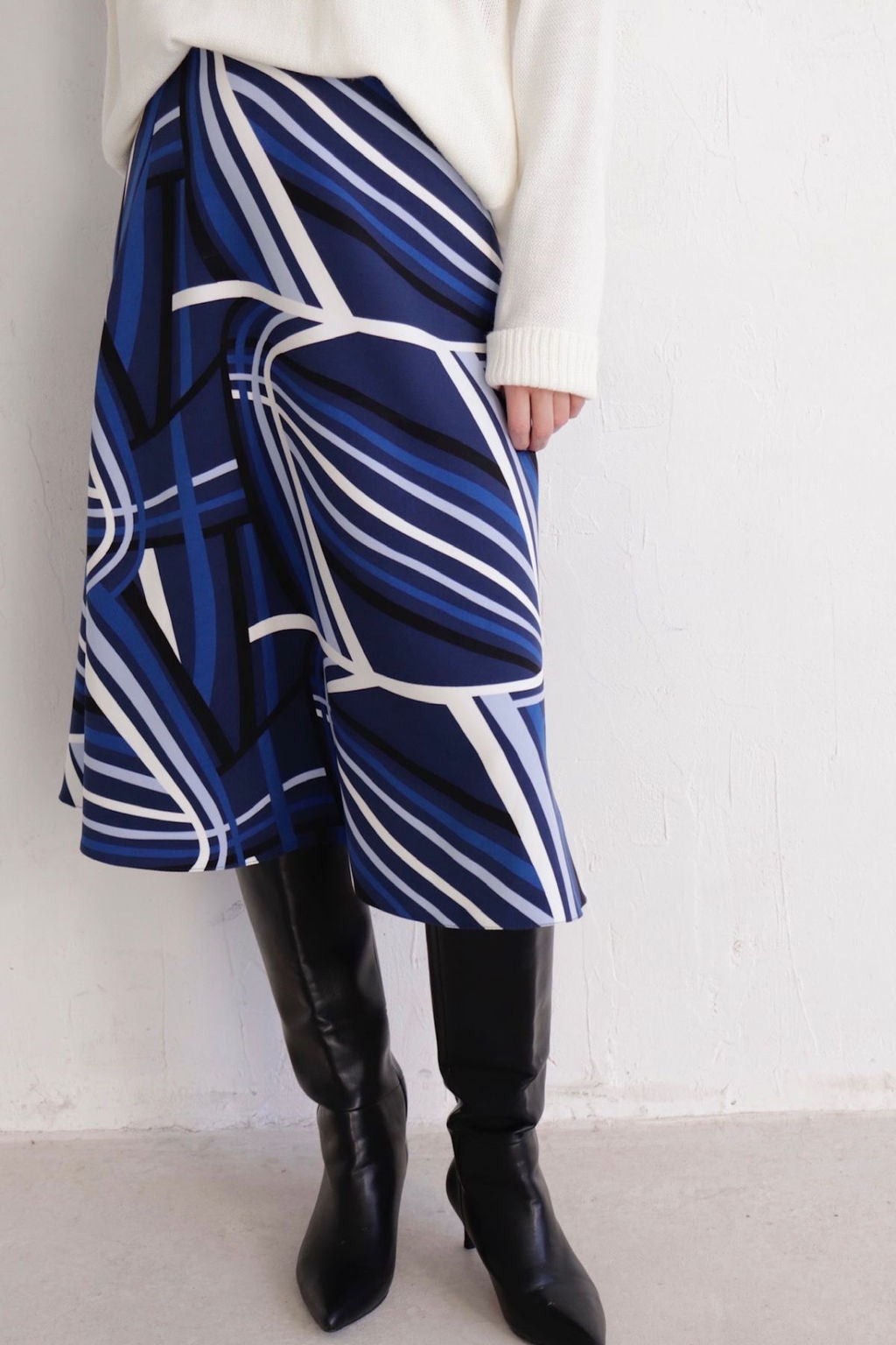 11047 Юбка А-силуэта синяя с принтом - Martichelli фото 5