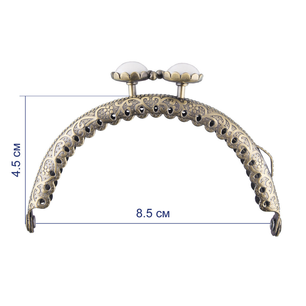 Gamma FER-14 Застежка для сумки фермуар 8.5 x 4.5 см 5 х 1 шт. №02 под состаренную бронзу