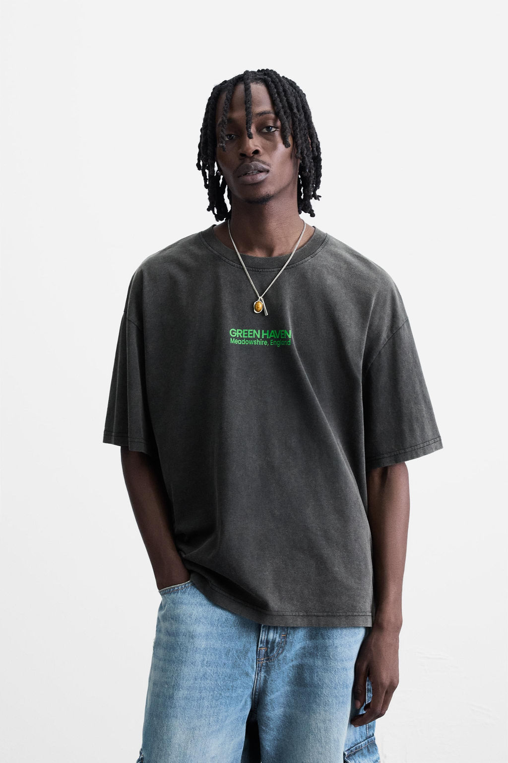 WASHED TEXT T-SHIRT - Zara фото 10
