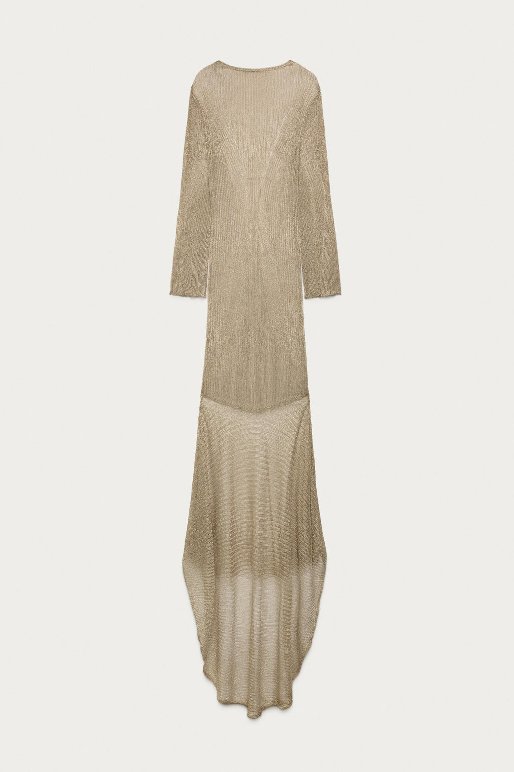 VESTIDO LARGO PUNTO HILO METALIZADO MARISA BERENSON X ZARA / Dorado  фото 2