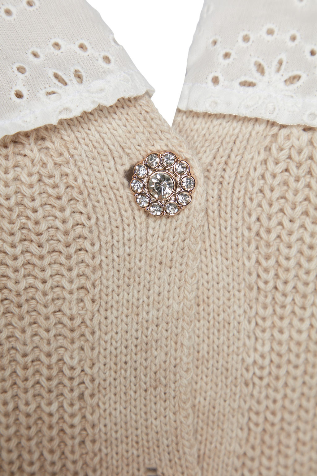 Tas Crop Gomlek Garnili Detayl? V Yaka Triko H?rka TWOAW24HI00221